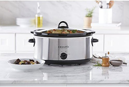 Crock-Pot 7 Quart Oval Manual Slow Cooker – Stainless Steel [UARR]