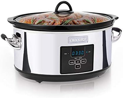Crock-Pot 7 Quart Programmable Slow Cooker – Polished Platinum [U62S]