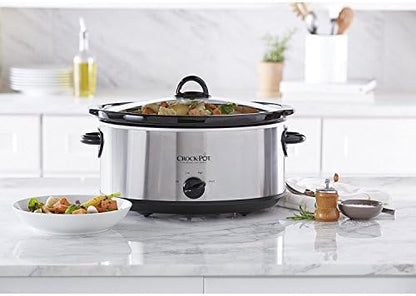 Crock-Pot 7 Quart Oval Manual Slow Cooker – Stainless Steel [UARR]