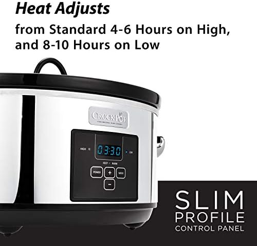 Crock-Pot 7 Quart Programmable Slow Cooker – Polished Platinum [U62S]