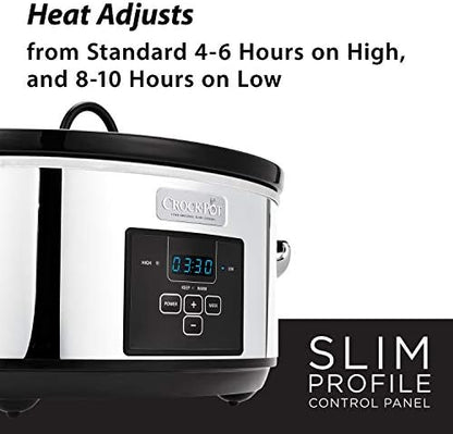 Crock-Pot 7 Quart Programmable Slow Cooker – Polished Platinum [U62S]