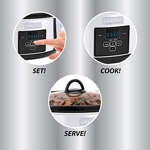 Crock-Pot 7 Quart Programmable Slow Cooker – Polished Platinum [U62S]
