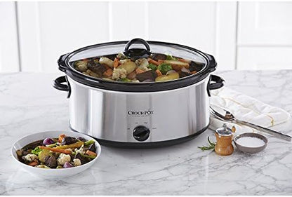 Crock-Pot 7 Quart Oval Manual Slow Cooker – Stainless Steel [UARR]