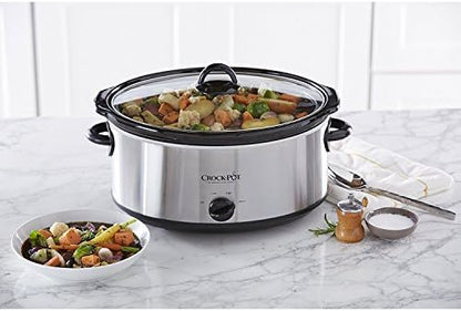 Crock-Pot 7 Quart Oval Manual Slow Cooker – Stainless Steel [UARR]