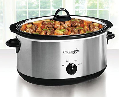 Crock-Pot 7 Quart Oval Manual Slow Cooker – Stainless Steel [UARR]