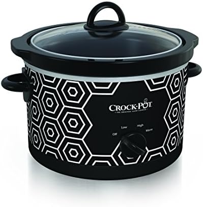 Crock-Pot 4.5 Quart Portable Slow Cooker – Black & White [MG6V]