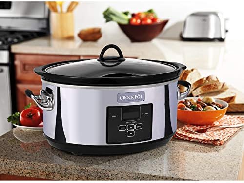 Crock-Pot 7 Quart Programmable Slow Cooker – Polished Platinum [U62S]