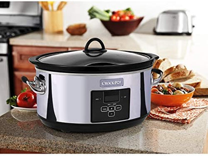 Crock-Pot 7 Quart Programmable Slow Cooker – Polished Platinum [U62S]