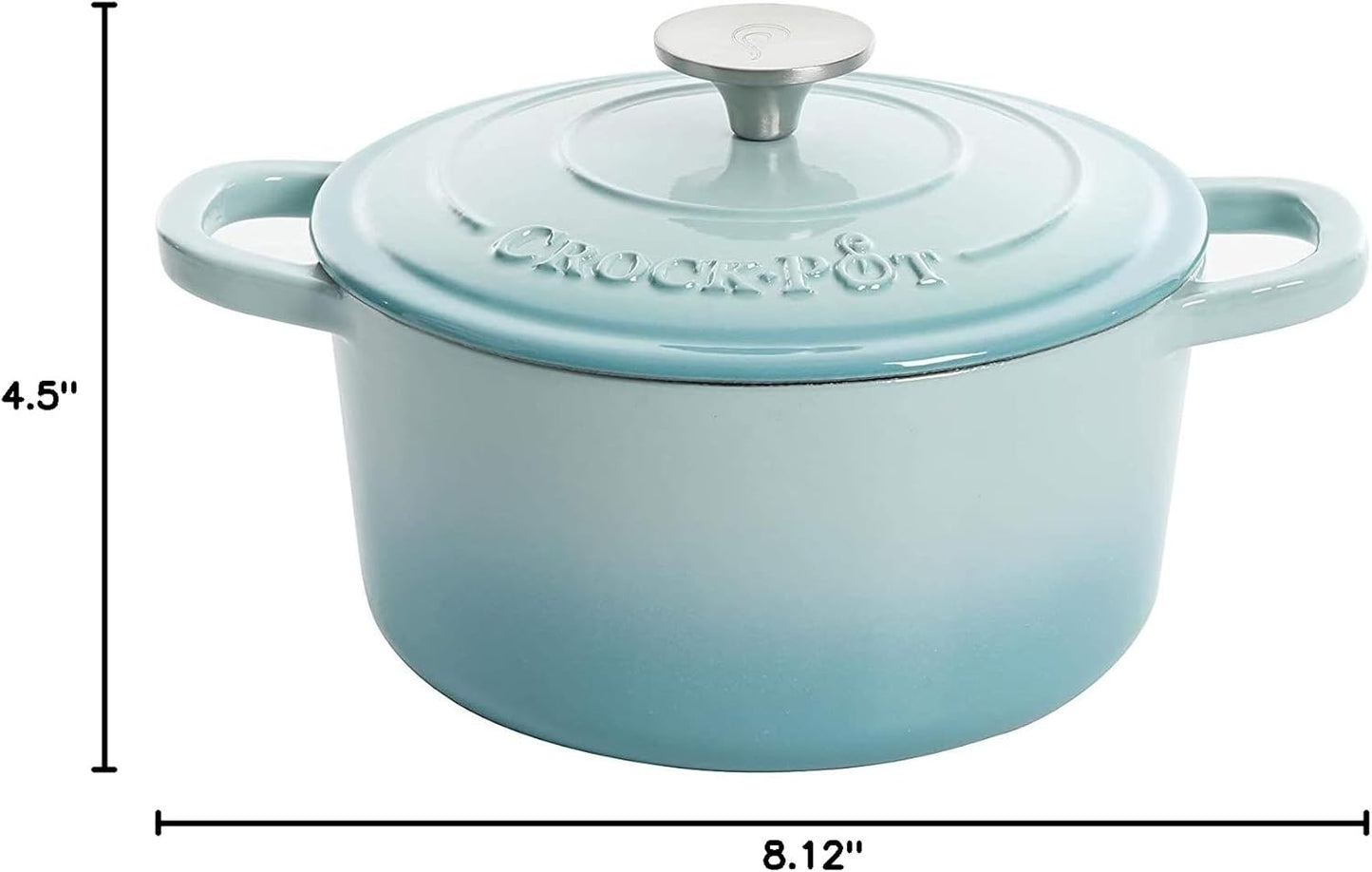 Crock-Pot 3 Quart Enameled Cast Iron Dutch Oven – Aqua [CW65]