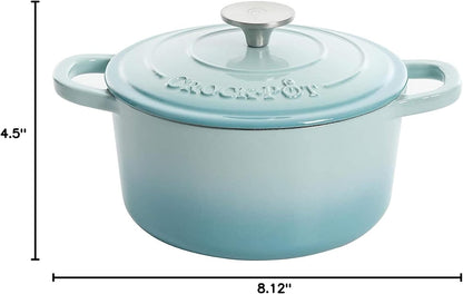 Crock-Pot 3 Quart Enameled Cast Iron Dutch Oven – Aqua [CW65]